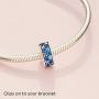 Pandora Jewelry Blue Pave Clip Crystal and Cubic Zirconia Charm in Sterling Silver