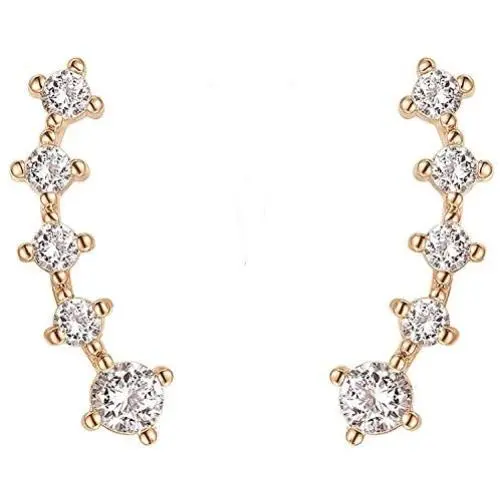 FREE Pearl Earrings With 14K Gold Plated Sterling Silver Post Crawler Earring Cuff Climber Earrings FREE Pearl Earrings With 14K Gold Plated Sterling Silver Post Crawler Earring Cuff Climber Earrings