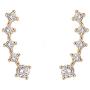 FREE Pearl Earrings With 14K Gold Plated Sterling Silver Post Crawler Earring Cuff Climber Earrings