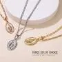 GoldChic Jewelry Miraculous Medal Oval Pendant Necklace- Available in 3 Color Gold/Black/Silver for Men Women(adjusts to 18 or 22 inch)--with Gift Box