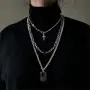 YOPQ 2Pcs Lock Statement Pendant Necklace Long Chain Punk Multilayer Choker Necklace For Women Man Girls YOPQ 2Pcs Lock Statement Pendant Necklace Long Chain Punk Multilayer Choker Necklace For Women Man Girls