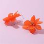DAMLENG Fashion Bohemian Acrylic Large Flower Stud Earrings Matte Flower Dangle Earrings with Gold Flower Bud for Women Girls Mom Lover and Friends