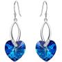 EleQueen Sterling Silver CZ Love Heart Dangle Earrings with Swarovski Crystals Hypoallergenic Jewelry Gift for Women Girls