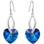 EleQueen Sterling Silver CZ Love Heart Dangle Earrings with Swarovski Crystals Hypoallergenic Jewelry Gift for Women Girls