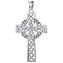 US Jewels Mens 925 Sterling Silver Irish Celtic Knotwork Cross Pendant, 34.5mm