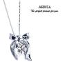 ARINZA Sterling Silver Necklaces for Women Dancing Diamond & Swarovski Cubic Zirconia Pendant Necklace Silver Chain 18, Jewelry for Women Girl