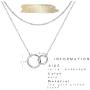 Fettero Layered Necklace Double Circle Generations Interlocking Infinity Hammered Pendant Dainty 14K Plated Minimalist Simple for Mother Daughter Sister Granddaughter Grandson Jewelry Gift