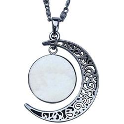 GiftJewelryShop Morocco Flag Crescent Moon Galactic Universe Glass Cabochon Pendant Necklace