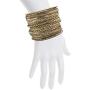 Lux Accessories Flower Mixed Metal Aztec Multi Bangle Set