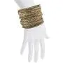 Lux Accessories Flower Mixed Metal Aztec Multi Bangle Set Lux Accessories Flower Mixed Metal Aztec Multi Bangle Set