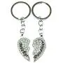 Simple Design 2 Pcs Matching Heart Keychains for Mother & Daughter Jewelry Gift