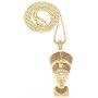 GWOOD Nefertiti Egyptian Queen Gold Color Pendant with 24 Inches Long Necklace
