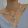 Earent Crystal Butterfly Choker Necklace Rhinestone Pendant Necklaces Chain Sparkly Butterfly Jewerly Fashion Party Accessories for Women and Girls