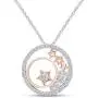 Mothers Day Jewelry Gifts 1/3 Carat CT Natural Diamond Two Tone Open Circle Moon Star Pendant Necklace in 14k Gold Over Sterling Silver (I-J Color, I2-I3 Clarity, 0.33 Cttw) Mothers Day Jewelry Gifts 1/3 Carat CT Natural Diamond Two Tone Open Circle Moon Star Pendant Necklace in 14k Gold Over Sterling Silver (I-J Color, I2-I3 Clarity, 0.33 Cttw)