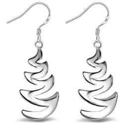 YAZILIND Sparkling Drop Dangle Earrings Statement Silver Winding Shinning Women Fish Hook Earrings Dainty Elegant Party Jewelry