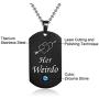 SunnyHouse Jewelry His & Hers Matching Set Titanium Stainless Steel His Crazy Her Weirdo Couple Pendant Necklace in a Gift Box
