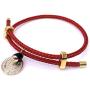 18K Gold Plated Saint Benedict Red String Bracelet Adjustable Charm Genuine Jetstone