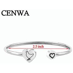 CENWA Pet Lover Gift Poultry Lover Gift Chicken Charm Bracelet Chicken Jewelry Chicken Lover Gift