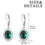 AOBOCO Halo Earrings Sterling Silver Leverback Earrings Embellished with Crystal from Austria, Hypoallergenic Dangle Drop Earrings, Fine Jewelry Gifts for Women