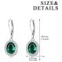 AOBOCO Halo Earrings Sterling Silver Leverback Earrings Embellished with Crystal from Austria, Hypoallergenic Dangle Drop Earrings, Fine Jewelry Gifts for Women