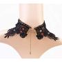 iWenSheng Halloween Costumes Jewelry for Women - Steampunk Black Lace Choker Necklace Gothic Jewelry Accessories, Vampire Choker Necklace Costume for Teen Girls