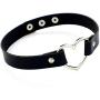 IVRRISS Gothic Jewelry PU Leather Choker Necklace for Women Girls, O Ring Love Heart Punk Rock Adjustable Black Collar Choker Cosplayer