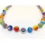 Authentic Murano Glass Millefiori Bead Necklace - Made in Italy Authentic Murano Glass Millefiori Bead Necklace - Made in Italy