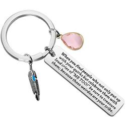 CENWA Funny Friendship Gift Love My Tribe Keychain Because Those Weirdo are Your Tribe Keychain Love My Tribe Gift