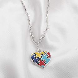 Autism Awareness Keychain Gifts for Autistic Colorful Puzzle Piece Key Ring Set of 2