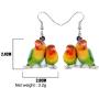 NEWEI Acrylic Sweet Africa Fischers Lovebird Parrot Earrings Dangle Drop Fashion Animal Jewelry for Women Girls Gift Charms