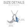 AOBOCO Urn Necklace for Ashes Sterling Silver Crescent Moon Pendant Cremation Memorial Keepsake Pendant with Blue Heart Crystal