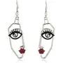 Human Abstract Art Face Crystal Statement Dangle Earrings Vintage Hypoallergenic Face Contour Drop Earring Fashion Punk Style Jewelry for Girls Teens Women
