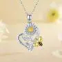 Waysles Sunflower Love Heart Pendant Necklace Engraved You are My Sunshine Sterling Silver Cubic Zirconia Jewelry Gifts for Women Sunflower Bee/Butterfly/Dragonfly Waysles Sunflower Love Heart Pendant Necklace Engraved You are My Sunshine Sterling Silver Cubic Zirconia Jewelry Gifts for Women Sunflower Bee/Butterfly/Dragonfly