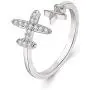 Eiffy Double Cubic Zircon Plane Aircraft Airplane Finger Ring Travel Trip Adjustable Open Finger Ring Jewelry Eiffy Double Cubic Zircon Plane Aircraft Airplane Finger Ring Travel Trip Adjustable Open Finger Ring Jewelry