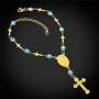 U7 Men Women Rosary Necklace Catholic Pray Gift Stainless Steel or 18K Gold Plated Classic Beads/Evil Eye/Heart Rosary Y Necklace