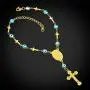 U7 Men Women Rosary Necklace Catholic Pray Gift Stainless Steel or 18K Gold Plated Classic Beads/Evil Eye/Heart Rosary Y Necklace
