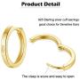GULICX 3 Pairs Sterling Silver Small Hoop Stud Earrings Cubic Zirconia Cuff Earrings, Tiny Cartilage Huggie Hoop Sleeper Earrings Ball Earrings Piercing Jewellery for Women Girls