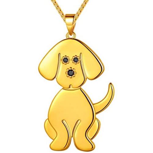 beautlace Puppy Dog Necklaces 18K Gold/Silver/Black Gun Plated Cute Animals Pendant Necklace Jewelry Gifts for Dog Lover KP0134