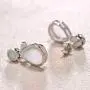 FANCIME October Birthstone Sterling Silver Created Opal Necklace Earrings Stud Hoop Dangle Cubic Zirconia CZ Fire Opal Halo Teardrop Pendant Fine Jewelry Gifts for Women Girls