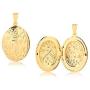 Barzel 18K Gold Plated Engraved Book Photo Locket Pendant Necklace