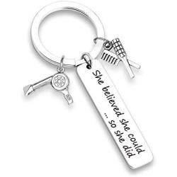 Eigso Hairdresser Gardener Tailor Accountant Bartender Book Lover Gift Keychain Bracelet She Believed She Could Appreciation Gift