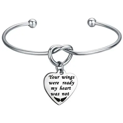 WUSUANED Memorial Jewelry Your Wings were Ready My Heart was Not Bracelet Necklace Loss of Loved One Gift (Your Wings were Ready Bracelet) WUSUANED Memorial Jewelry Your Wings were Ready My Heart was Not Bracelet Necklace Loss of Loved One Gift (Your Wings were Ready Bracelet)
