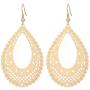 Drop Dangle Earrings Rose Gold or Silver Metal Filigree Teardrop Earrings Jewelry Gift for Women Teen Girls