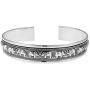 AeraVida Lovable Couple Face to Face Elephant .925 Sterling Silver Cuff Bracelet