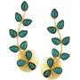 Efulgenz Indian Bollywood 14K Gold Plated Crystal Pearl Floral Leaf Dangle Drop Big Earrings Jewelry Set Efulgenz Indian Bollywood 14K Gold Plated Crystal Pearl Floral Leaf Dangle Drop Big Earrings Jewelry Set
