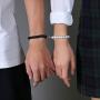 VNOX 4 Pcs Couple Puzzle Key Chain Magnetic Couples Bracelets Mutual Attraction Relationship Distance Bead Yin yang Bead Bracelets for Couples