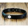 VNOX Free Custom Engraving-Unisex 2 Tone Brushed Stainless Steel Emergency Medical Alert ID Adjustable Bracelet Wristband