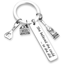 Hairdresser Gardener Tailor Accountant Bartender Book Lover Gift Keychain Bracelet She Believed She Could Appreciation Gift