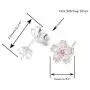925 Sterling Silver Plated Color Flower Stud Earrings for Women Teen Girls 925 Sterling Silver Plated Color Flower Stud Earrings for Women Teen Girls