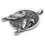 Gungneer Viking Raven Celtic Knot Pendant Stainless Steel Keel Chain Necklace Jewelry Protection Guide for Mens Womens